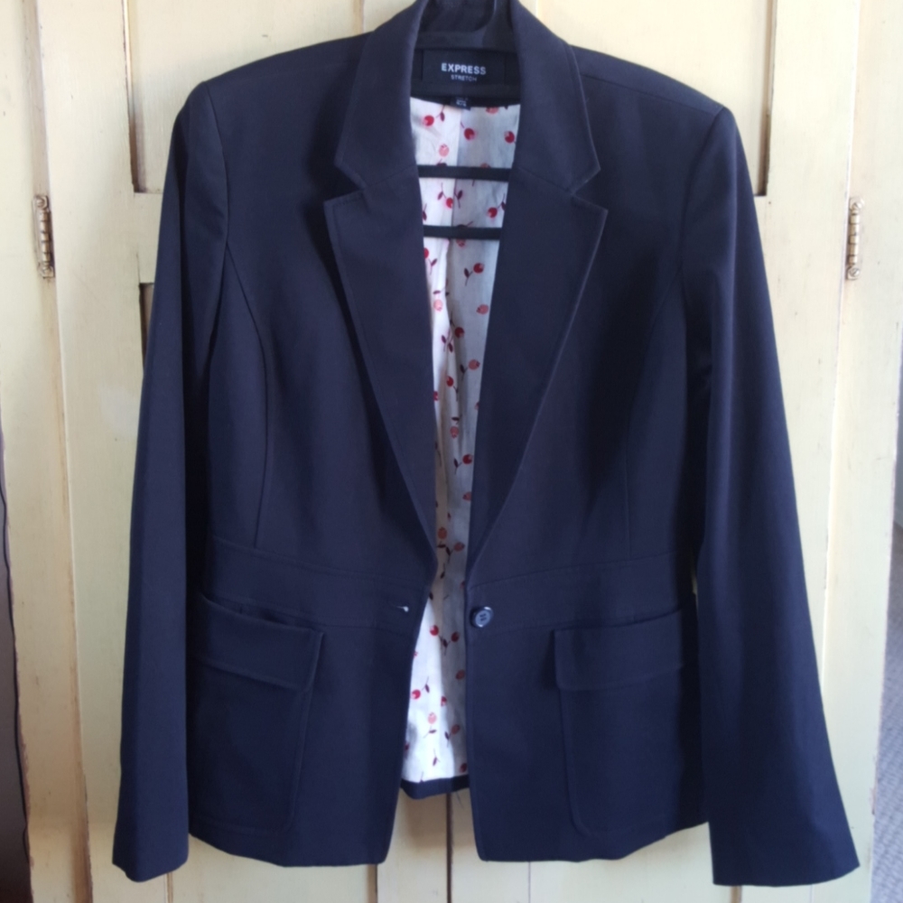 Express Stretch black blazer.
